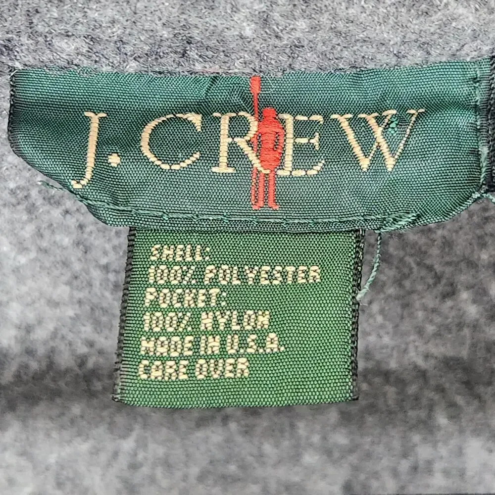 VINTAGE J CREW Sweater Mens Medium Gray 90s Oarsman MADE IN USA Half Zip Comfy